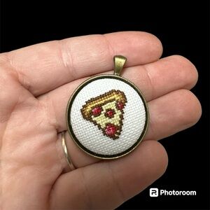Pizza necklace jewelry pendant keychain